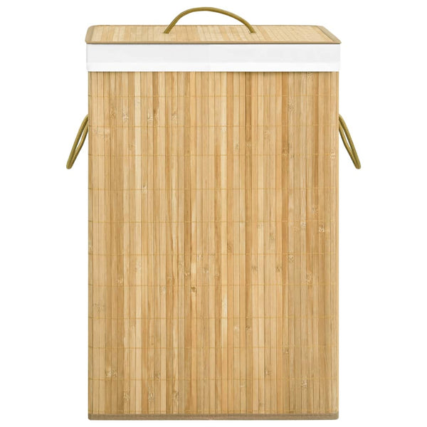 vidaXL Bamboo Laundry Hamper with 2 Compartments 72 L