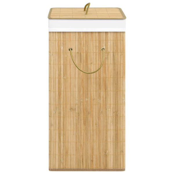 vidaXL Bamboo Laundry Hamper with 2 Compartments 72 L