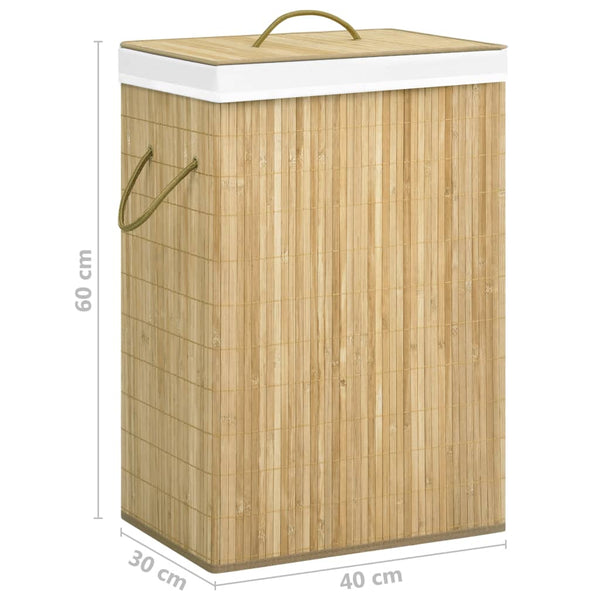 vidaXL Bamboo Laundry Hamper with 2 Compartments 72 L