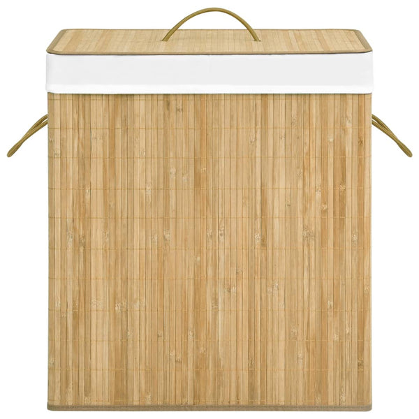 vidaXL 100 L Bamboo Laundry Hamper with 2 Compartments