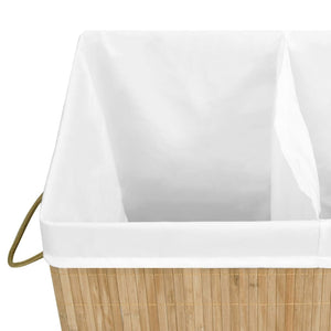 vidaXL 100 L Bamboo Laundry Hamper with 2 Compartments