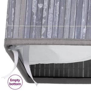 vidaXL Bamboo Laundry Basket with 2 Compartments Grey 72 L