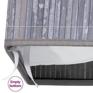 vidaXL Bamboo Laundry Basket with 2 Compartments Grey 100 L