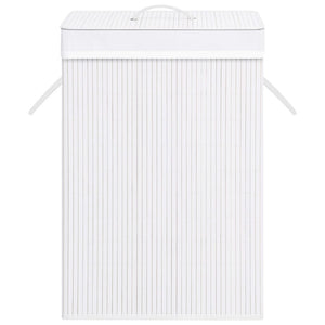 vidaXL Bamboo Laundry Basket with 2 Compartments White 72 L