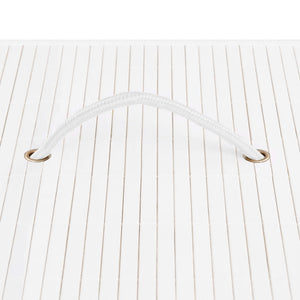 vidaXL Bamboo Laundry Basket with 2 Compartments White 72 L