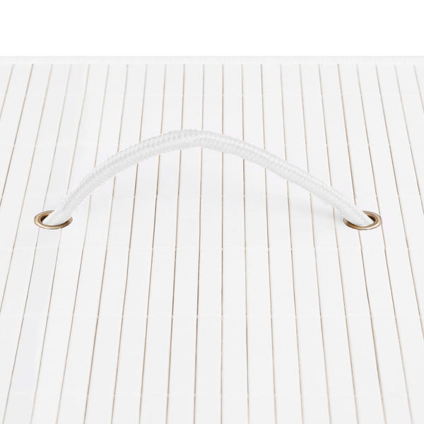 vidaXL Bamboo Laundry Basket with 2 Compartments White 72 L