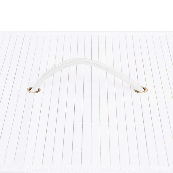 vidaXL Bamboo Laundry Hamper with 2 Compartments White 100 L