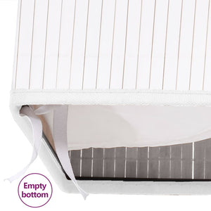 vidaXL Bamboo Laundry Hamper with 2 Compartments White 100 L
