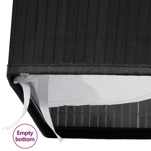 vidaXL Bamboo Laundry Hamper with 2 Compartments Black 100 L