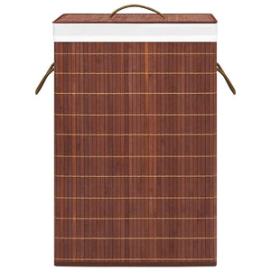 vidaXL Bamboo Laundry Hamper with 2 Compartments Brown 72 L