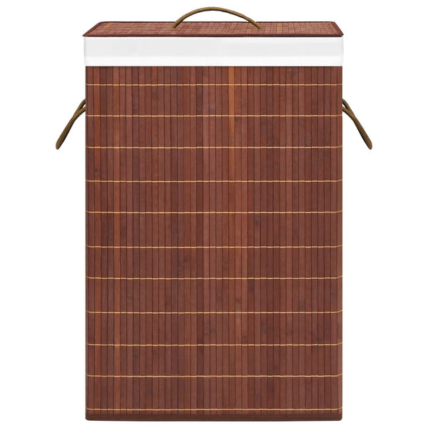 vidaXL Bamboo Laundry Hamper with 2 Compartments Brown 72 L