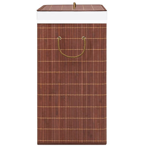 vidaXL Bamboo Laundry Hamper with 2 Compartments Brown 72 L