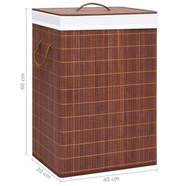 vidaXL Bamboo Laundry Hamper with 2 Compartments Brown 72 L