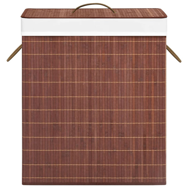 vidaXL Bamboo Laundry Basket with 2 Compartments Brown 100 L