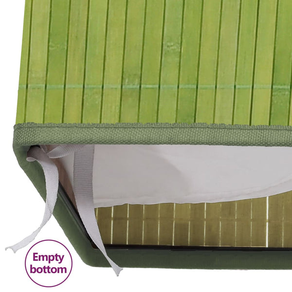 vidaXL Bamboo Laundry Hamper with 2 Compartments Green 100 L