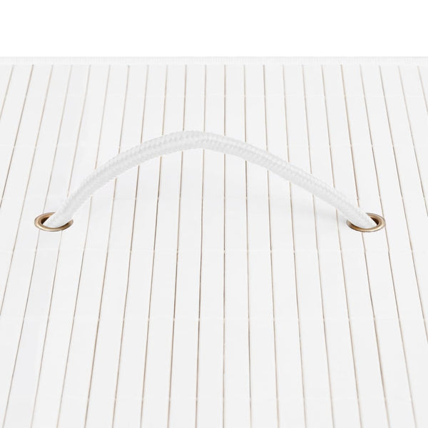 vidaXL Bamboo Laundry Basket with 1 Compartment White