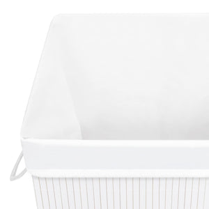 vidaXL Bamboo Laundry Basket with 1 Compartment White