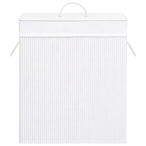 vidaXL Bamboo Laundry Basket with 1 Compartment White 83 L