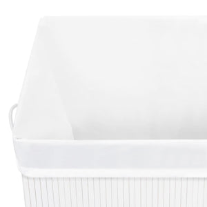 vidaXL Bamboo Laundry Basket with 1 Compartment White 83 L