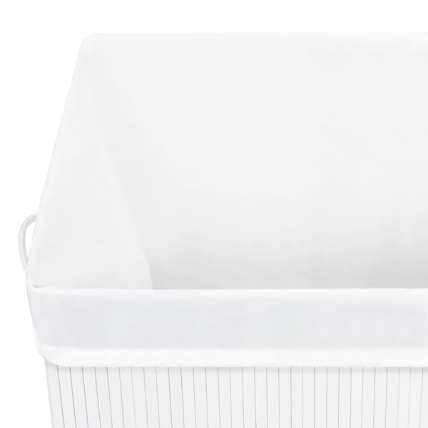 vidaXL Bamboo Laundry Basket with 1 Compartment White 83 L