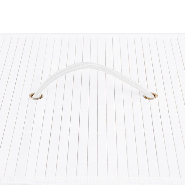 vidaXL Bamboo Laundry Basket with 1 Compartment White 83 L