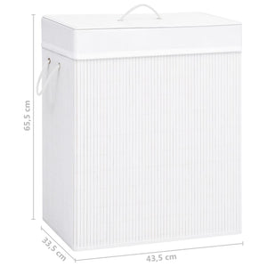vidaXL Bamboo Laundry Basket with 1 Compartment White 83 L