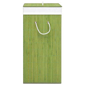 vidaXL Bamboo Laundry Basket with 1 Compartment Green