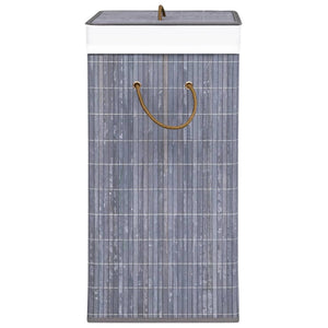 vidaXL Bamboo Laundry Basket with 1 Compartment Grey