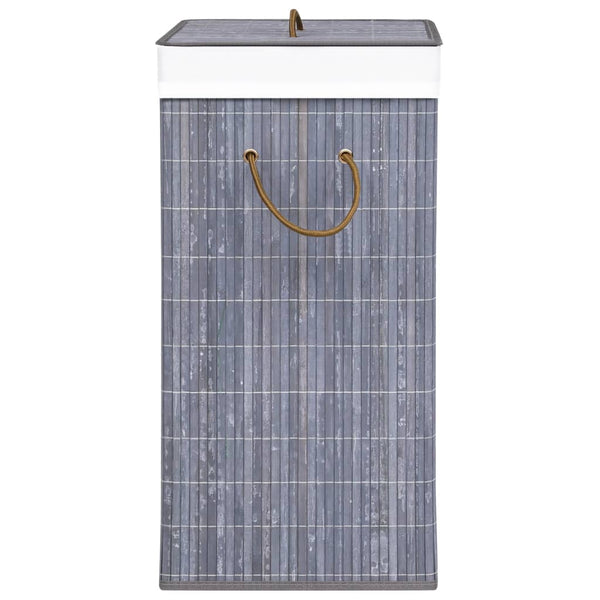 vidaXL Bamboo Laundry Basket with 1 Compartment Grey