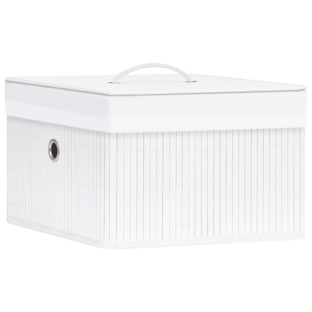 Bambus Aufbewahrungsboxen, 4er Set, Weiß