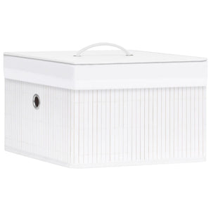 Bambus Aufbewahrungsboxen, 4er Set, Weiß