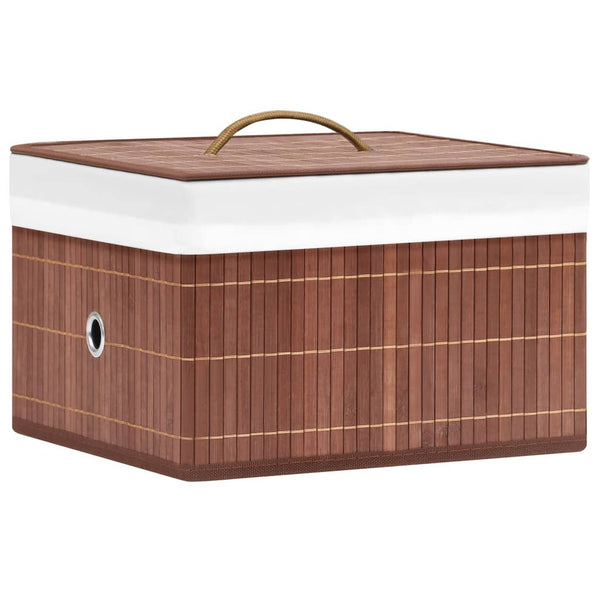 Bambus Aufbewahrungsboxen 4er-Set Braun