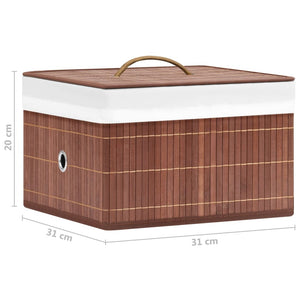 Bambus Aufbewahrungsboxen 4er-Set Braun