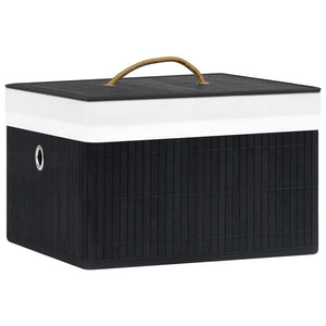 Bambus Aufbewahrungsboxen Schwarz, 4er-Set