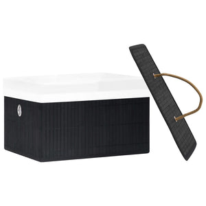 Bambus Aufbewahrungsboxen Schwarz, 4er-Set