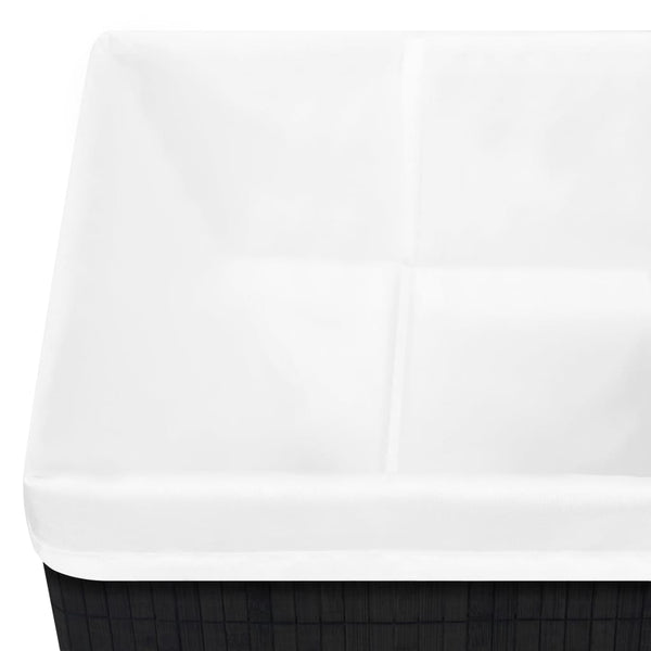 Bambus Aufbewahrungsboxen Schwarz, 4er-Set