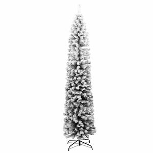 Schlanker, künstlicher Weihnachtsbaum mit Schnee, 180cm