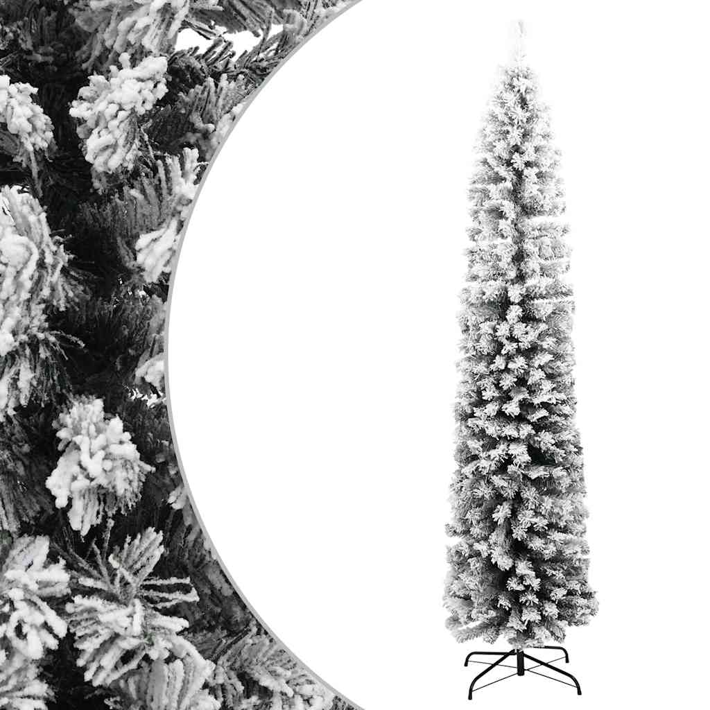 Schlanker, beschneiter Weihnachtsbaum, 210 cm