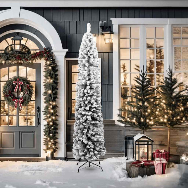 Schlanker, beschneiter Weihnachtsbaum, 210 cm
