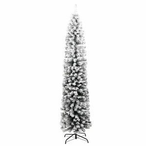 Schlanker, beschneiter Weihnachtsbaum, 210 cm