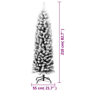 Schlanker, beschneiter Weihnachtsbaum, 210 cm