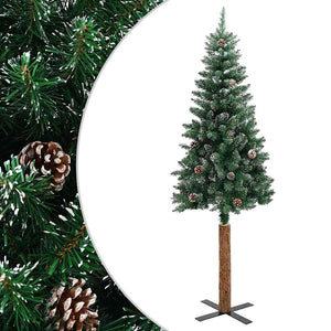 Schlanker Weihnachtsbaum mit Schnee 150cm