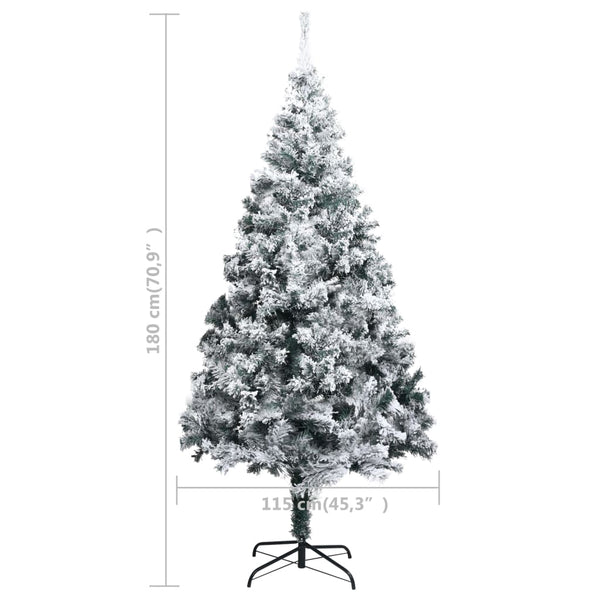 vidaXL Artificial Christmas Tree with Snow Green 180 cm PVC