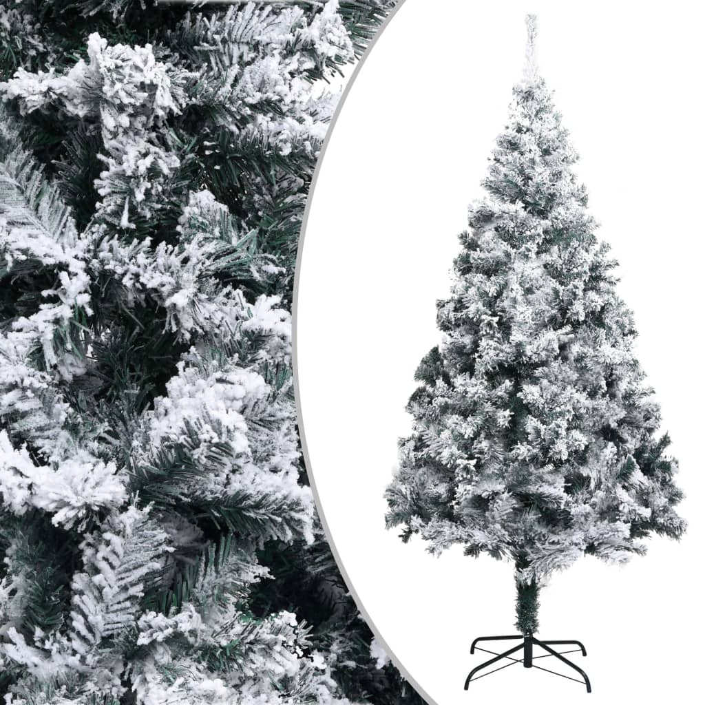 vidaXL Artificial Christmas Tree with Snow Green 210 cm PVC