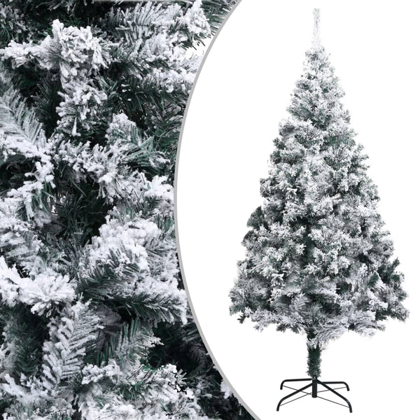 vidaXL Artificial Christmas Tree with Snow Green 210 cm PVC