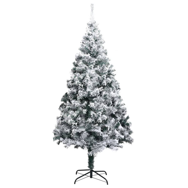 vidaXL Artificial Christmas Tree with Snow Green 210 cm PVC