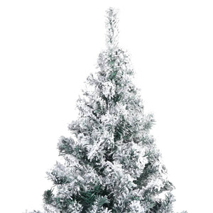 vidaXL Artificial Christmas Tree with Snow Green 210 cm PVC