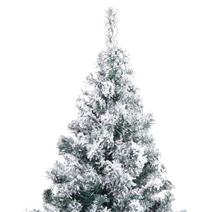 vidaXL Artificial Christmas Tree with Snow Green 240 cm PVC