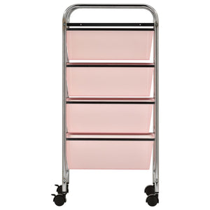 Rosa Schubladenwagen mit 4 Schubladen