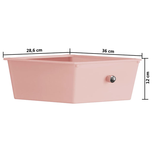 Rosa Schubladenwagen mit 4 Schubladen